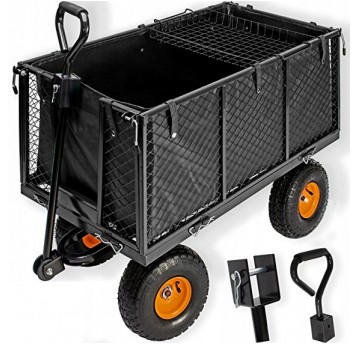 WO02 Wózek ogrodowy metalowy MAXI czarny