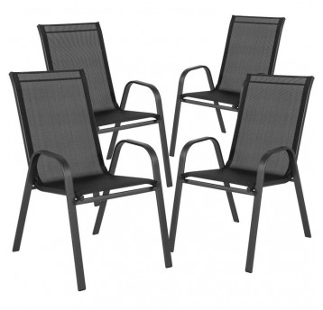 ZKO-S-2 Zestaw krzeseł ogrodowych czarny 4szt